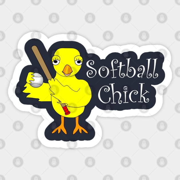 Softball Chick Narrow White Text Sticker by Barthol Graphics